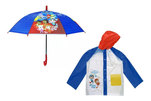 Guarda-chuva Infantil + Capa De Chuva Os Aventureiros- Semax