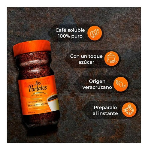 Café Los Portales Mezclado Con Azúcar De 170 G (2 Pzs)