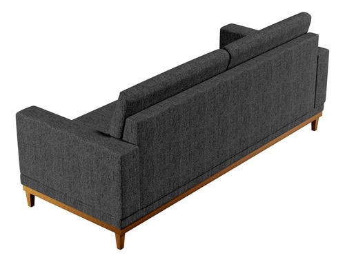 Sofá 160cm 2 Lugares Kayrós D05 Linho Chumbo - Mpozenato Cor Cinza Desenho do tecido Liso