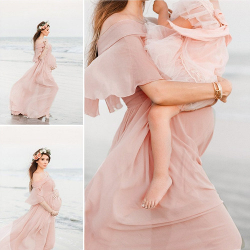 Imagen 2 de 9 de Mujeres Embarazadas Maternidad Fotografía Props Manga Corta