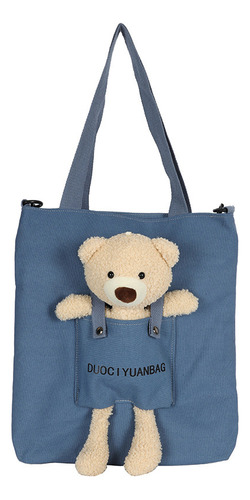 Cute Funny Personality Bear Doll Canvas Crossbody Bag