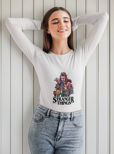 Polera Larga Stranger Things Helfire Club Poder Estampado