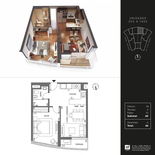 Venta Apartamento 1 Dormitorio Pocitos Joy Montevideo Proyecto Ref 77