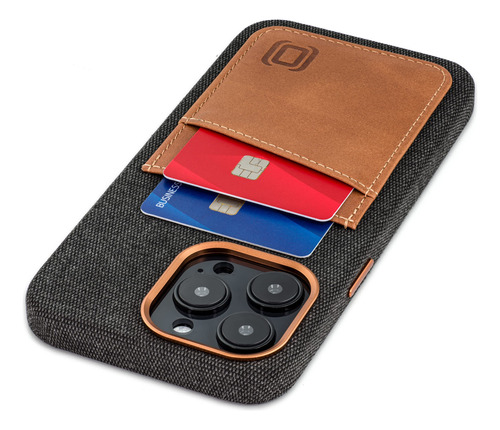 Tarjetero De Tela Dockem Para iPhone 14 Pro Max Con Placa De