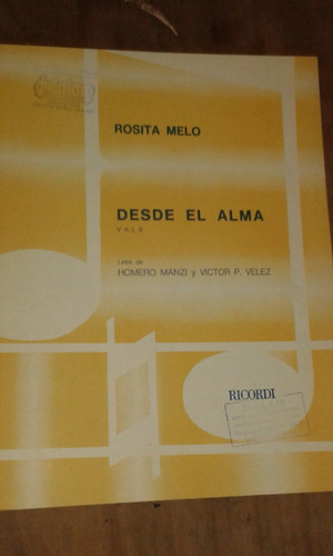 Rosita Melo Desde El Alma Envios Partituras Mar Del Plata