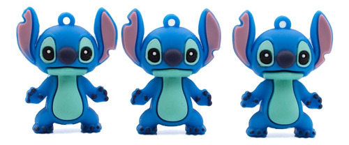 Pingente Stitch De 50mm Em Pvc Pacote Com 12 Unidades - Full Cor Azul Royal