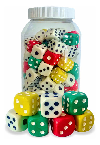 Bote De 100 Dados 16mm Juegos De Mesa Y Juegos Didácticos