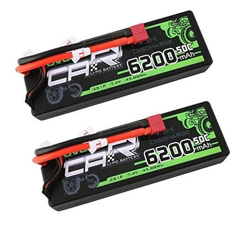 Ovonic 2 Packs 2s 7.4v 6200mah 50c Lipo Con Decanos Del Ench