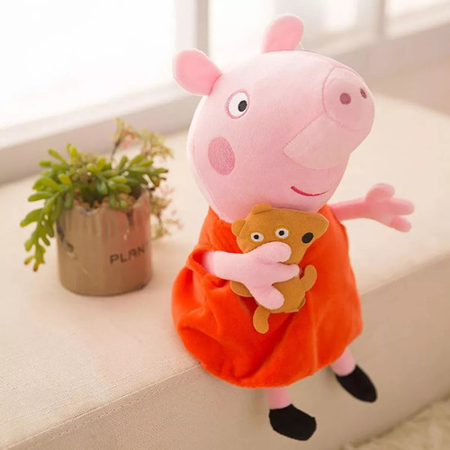 Peluches Peppa Pig Y George Con Dinosauro Teddy 25 Cm Set 4p