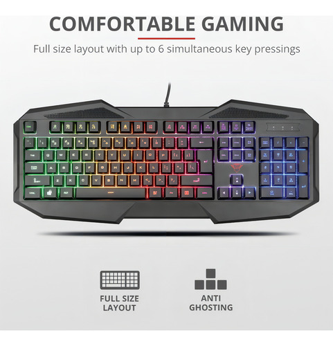Teclado Gamer Trust Gxt 830rw Avonn Pc Ps4 Xbox Led Rgb Full