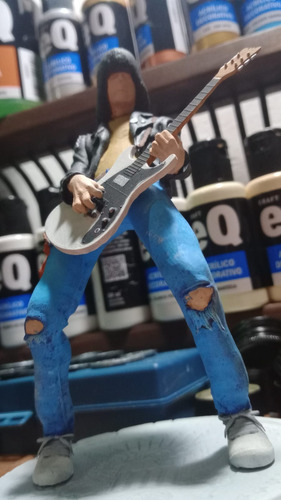 Figura Johnny Ramone The Ramones Resina 3d 15cm Pintada
