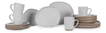 Comprar Vajilla Ceramica Crown Baccara Eloise 16 Piezas Color Gris Irregular