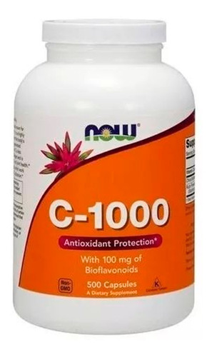 Vitamina C C-1000 C 1000 500 Caps Now Foods Ácido Ascórbico