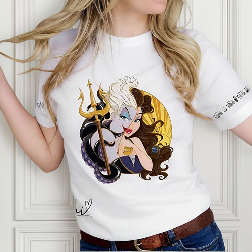 Playera Sublimada Dama Villanos Maléfica Bella Durmiente