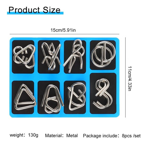 8 Pcs Montessori Series Metal Educational Toys Intelligence