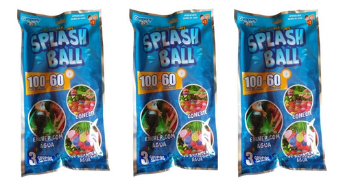 Imagem 2 de 6 de 333 Bexigas Balão C/ Enchedor De Água 3 Pacotes Splash Ball