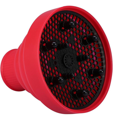 Difusor Para Secador De Silicone Cachos Retrátil Vermelho