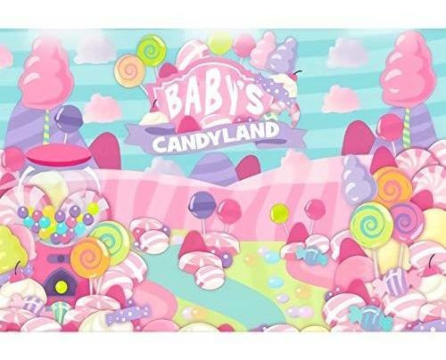 5x3ft Baby&#39;s Candyland Telón De Fondo Colorido Lol...