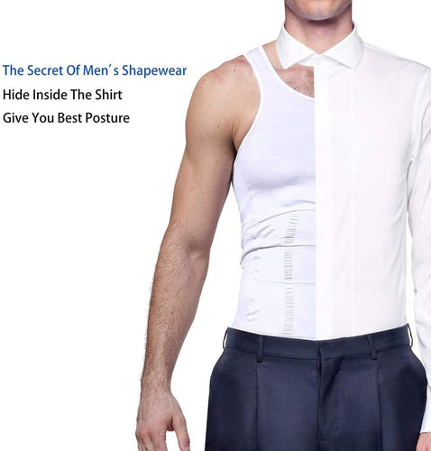 Imagen 4 de 9 de Faja De Hombre Camiseta Reductora Modeladora De Postura Gym
