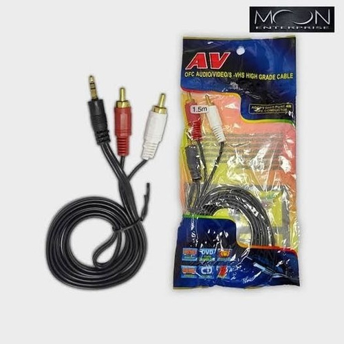 Imagen 2 de 2 de Cable Av Auxiliar De Audio A 3 Rca Colores Estereo M
