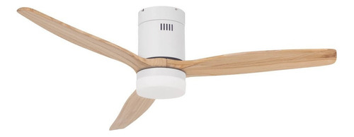 Ventilador De Techo Nordico Con Luz Led Y Control Remoto Cantidad De Aspas 3 Estructura Blanco Aspas Madera Diámetro 122 Cm Material De Las Aspas Madera