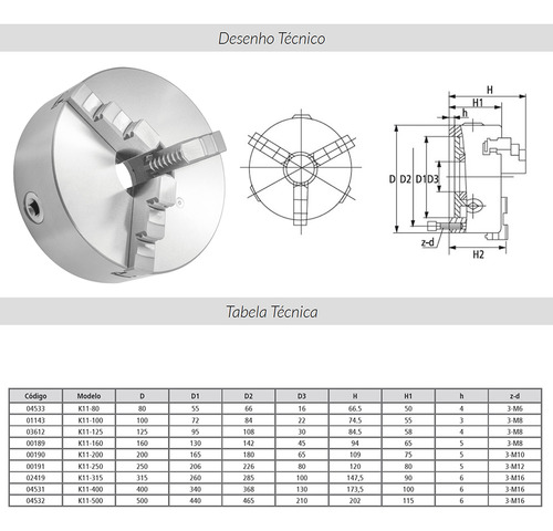 Placa Para Torno Universal 250mm + Flange C/ Rosca 114,17mm