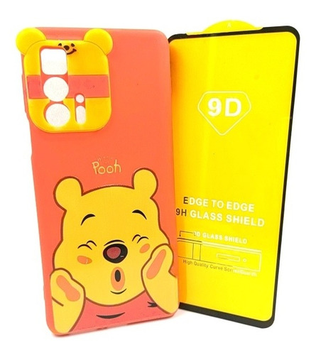 Case Winnie Pooh + Mica Cristal Motorola Edge 20 Pro