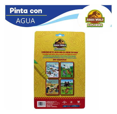Libro De Colorear Con Agua Mágico Jurassic World Explorers