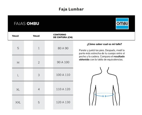 Faja Lumbar Ombu, De Trabajo - Hacemos Factura A Y B