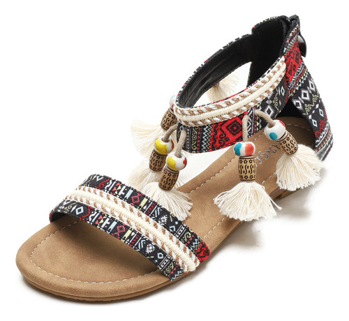 Sandalias Romanas De Mujer Estilo Bohemio