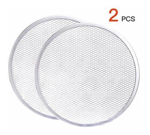 Imagen 2 de 7 de Pantalla Para Pizza Antiadherente De Aluminio 12 Pulgadas X2