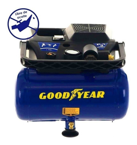 Compresor de aire mini eléctrico portátil Goodyear GY166P monofásico 6L 1.5hp 220V - 240V 50Hz azul
