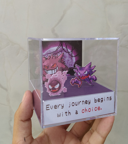 Cubo Diorama Pokemon Evolução Gengar