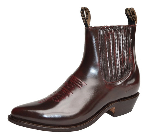 Botin Vaquero, Estilo 25, Piel Imitacion Camaleon, Vino