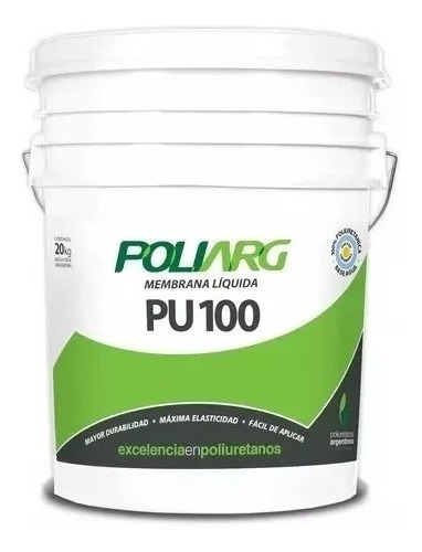 Poliarg Pu100 Membrana Líquida Poliuretanica Blanco X 20 Kg