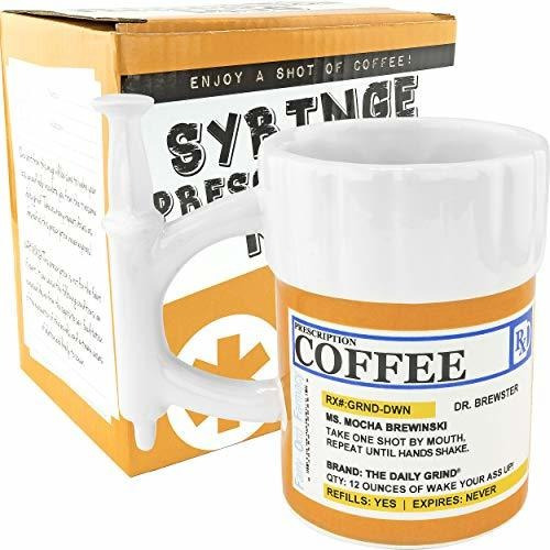 Fairly Odd Novelties Prescription Jeringa Taza De Café, 12