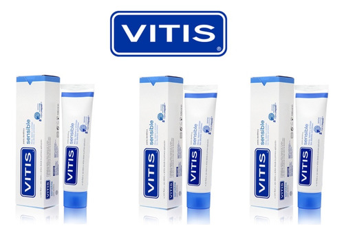 Pasta Dental Vitis Sensible 100ml Pack X3 Unidades