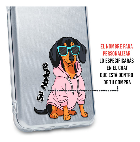 Funda Para Huawei Mujer Perrito Cool Salchicha Con Nombre