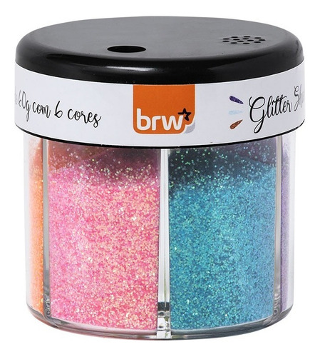 Glitter Shaker Neon Brw Purpurina 6 Cores 60g 