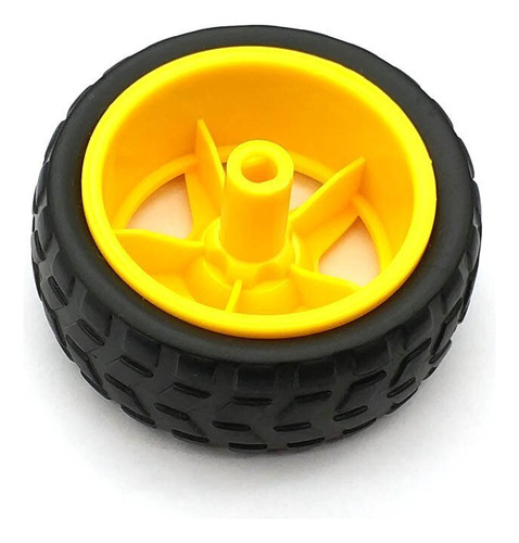 Rueda De Caucho 65mm Neumático Para Auto Robot