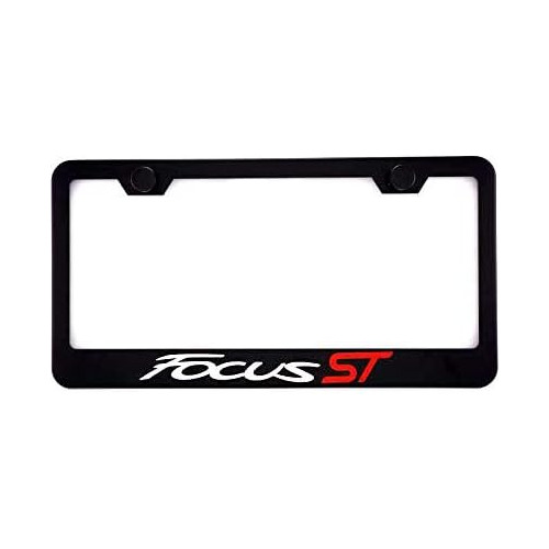 Focus St Black Car License Plate Frame Cover Holder Wit...