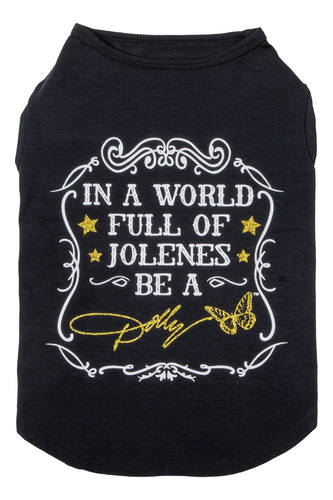 Doggy Parton Camiseta Negra Con Texto En Inglés In A World.