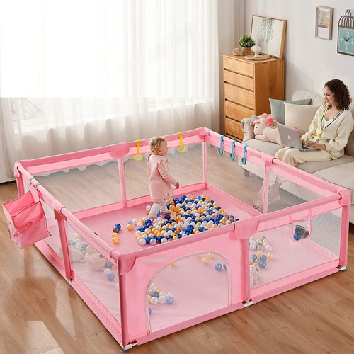 Imagen 2 de 3 de Corral De Bebe Portatil De 1.18m Cudrados X 59 De Alto