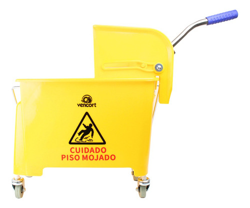 Cubeta De Carrito Con Exprimidor 20 Litros Color Amarillo