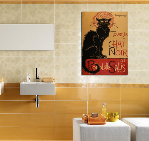 Vinilo Decorativo 30x45cm Le Chat Noir Estilo Vintage Gato