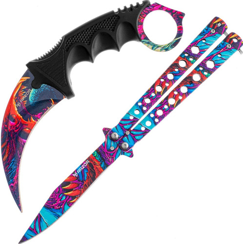 Cuchillo Karambit Y Navaja Mariposa Combo Hyperbestia Csgo