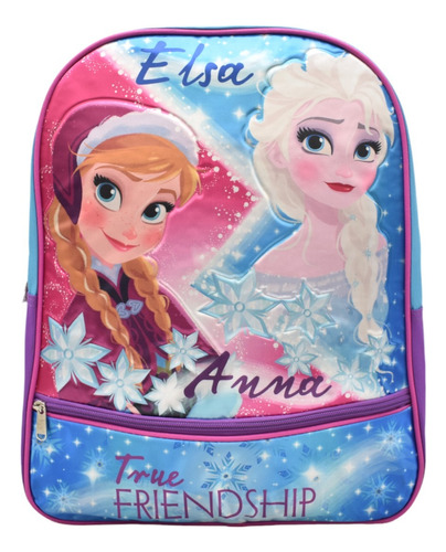 Mochila Disney Frozen Anna Y Elsa Estampado Relieve True Friendship 148834 Primaria Ruz