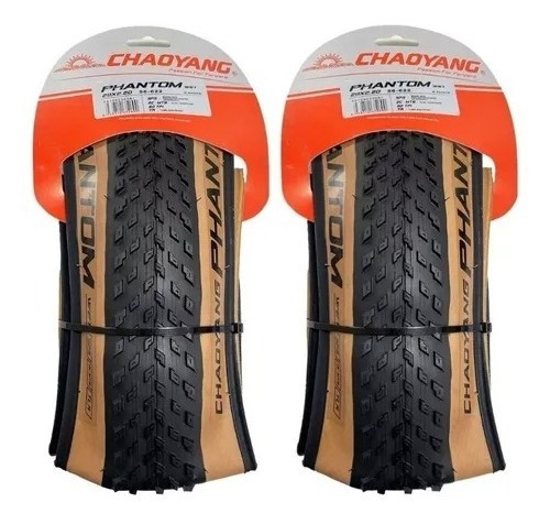 Par Pneus Chaoyang Phantom Wet 29x2.20 Tubeless Faixa Marrom