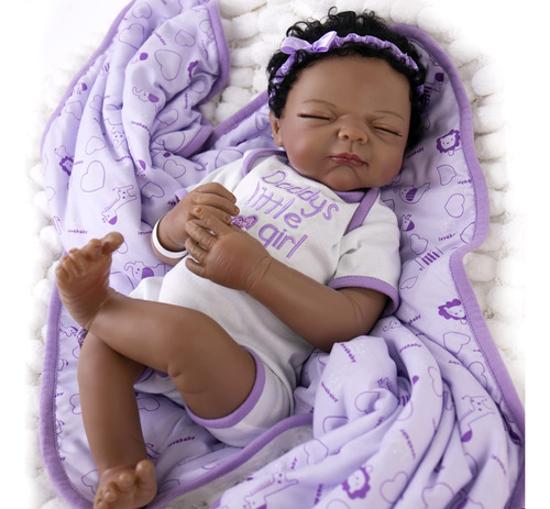 Aori Lifelike Reborn Baby Dolls 22 Inch Black Realistic Bab.