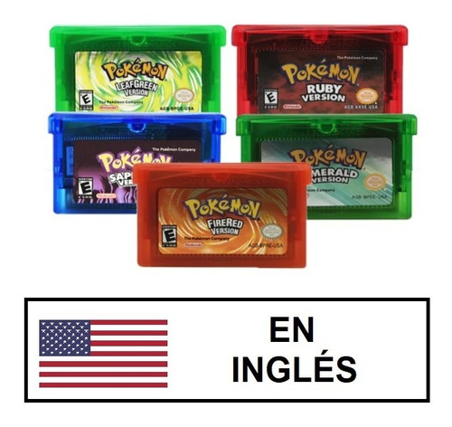 Paquete 5 Piezas Pokémon Gba Emerald/sapphire/ruby/LG/fr